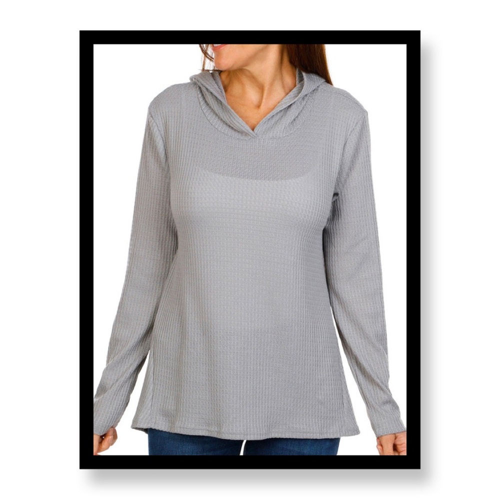 NWT Stitchwurks Women’s Solid Hooded Gray Top